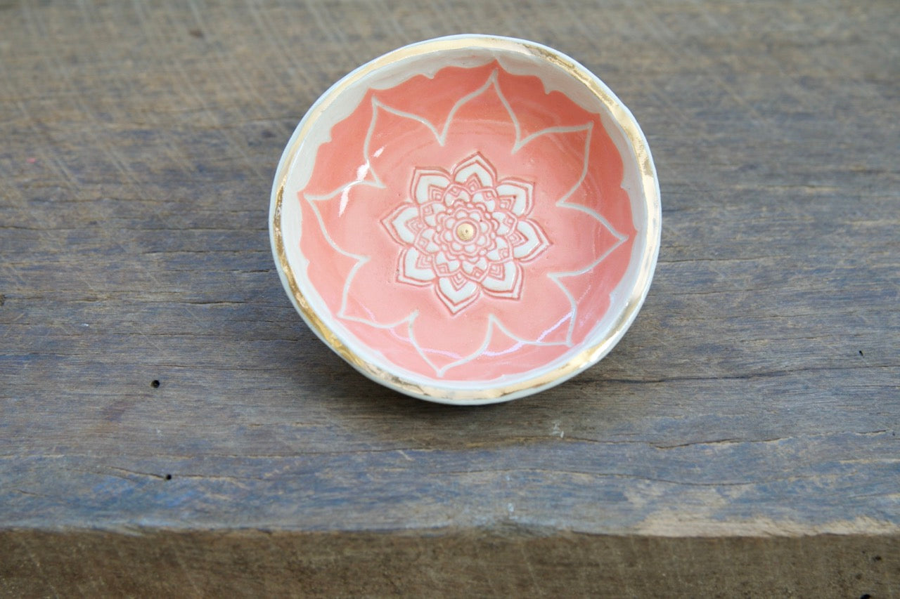 Golden blooms trinket dish - SALE