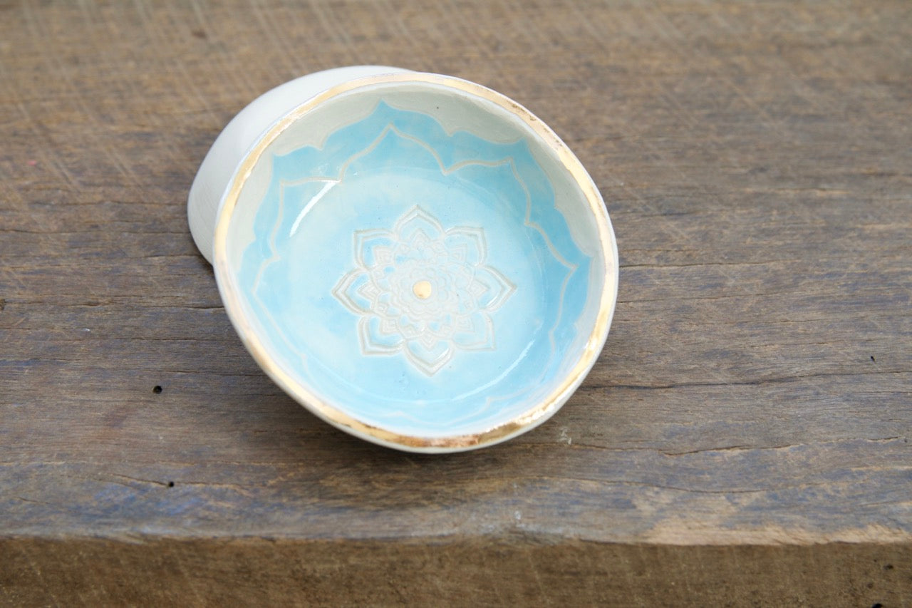 Golden blooms trinket dish - SALE