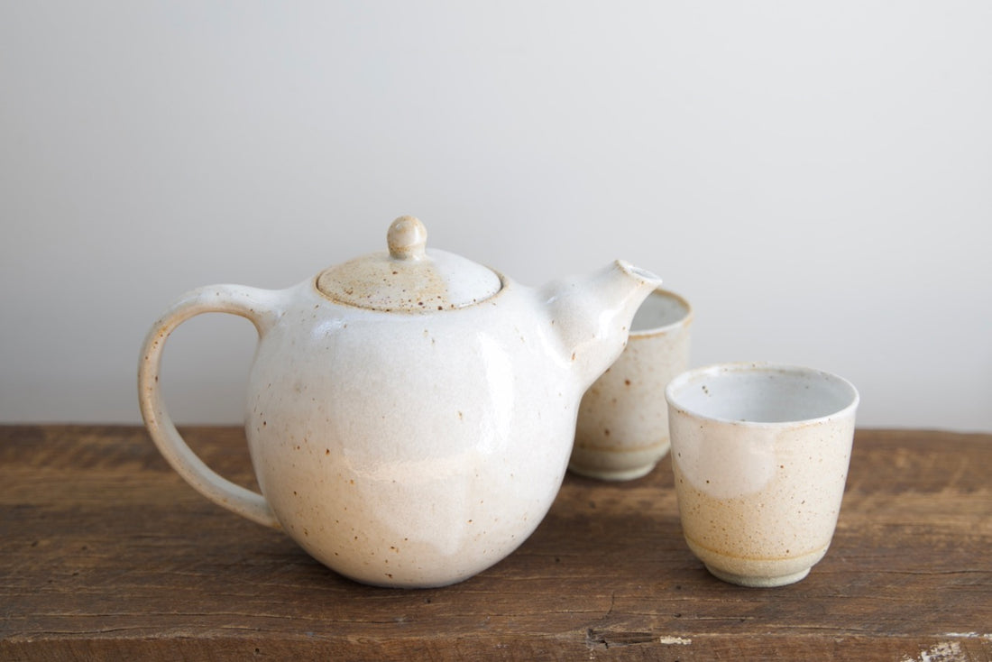 Stonewhite Raku Belly Teapot - SALE