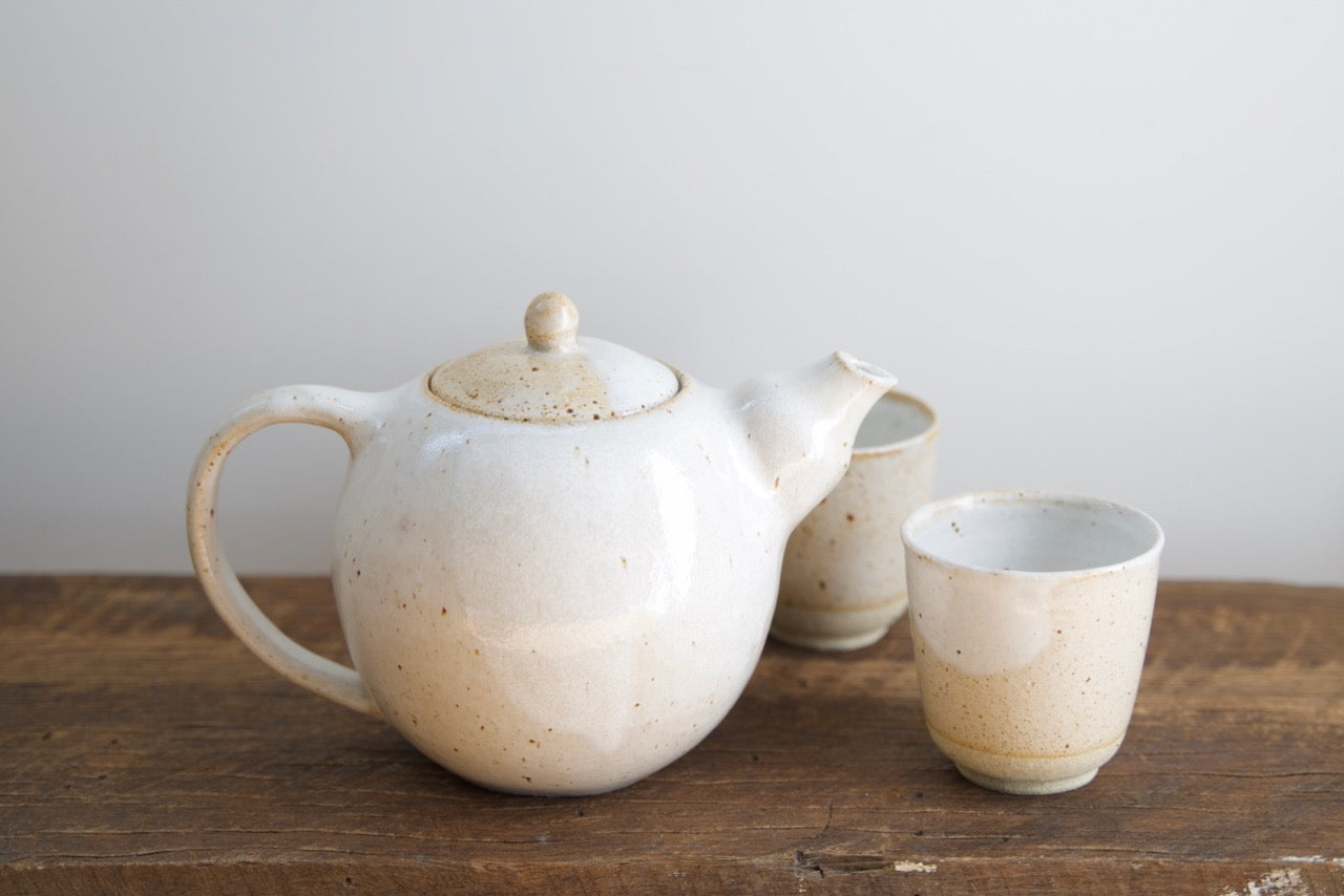 Stonewhite Raku Belly Teapot - SALE