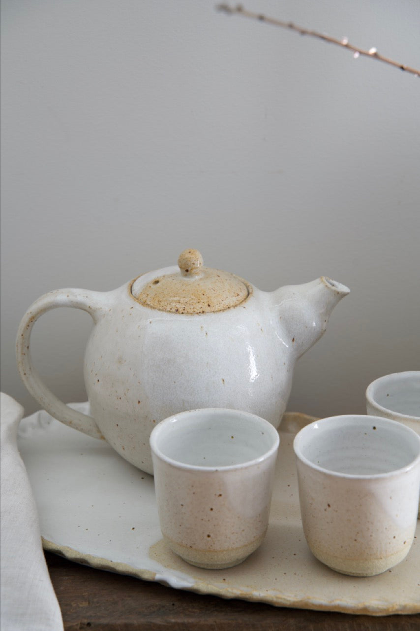 Stonewhite Raku Belly Teapot - SALE