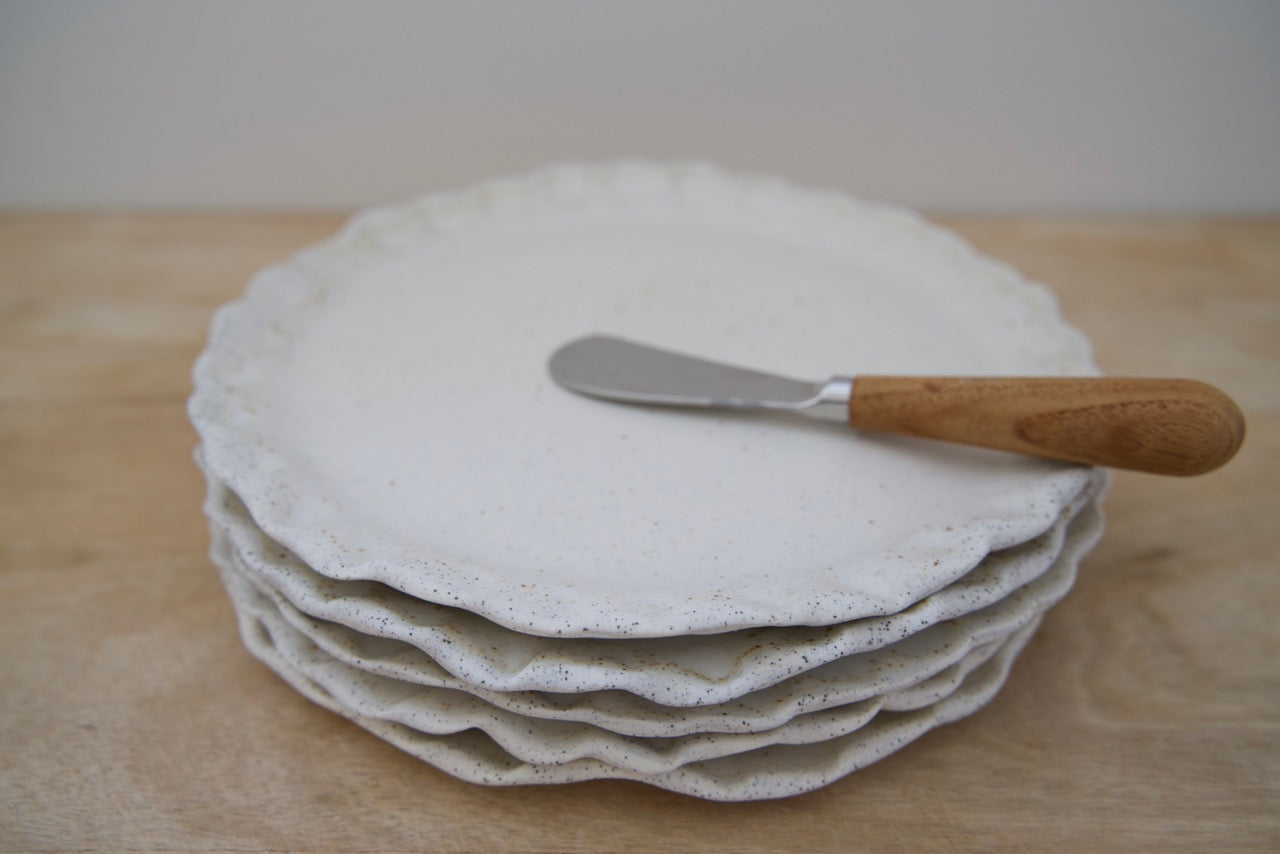 Vanilla Cream Flower Side Plate