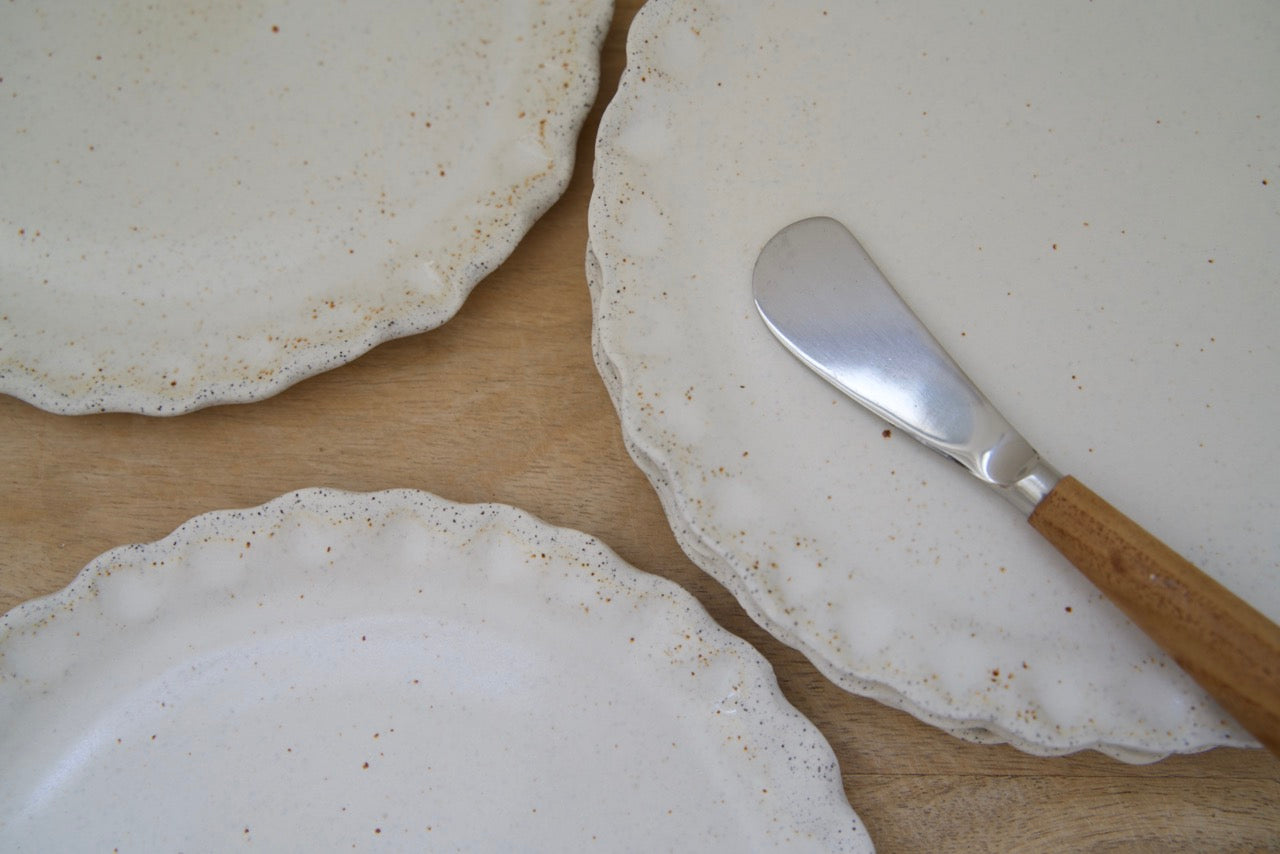 Vanilla Cream Flower Side Plate