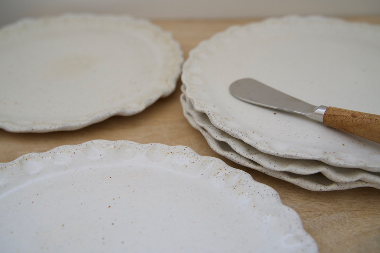 Vanilla Cream Flower Side Plate