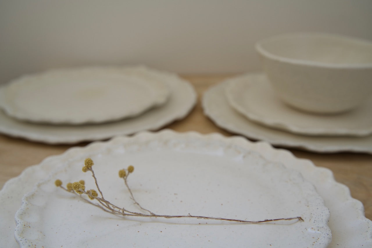 Vanilla Cream Flower Side Plate