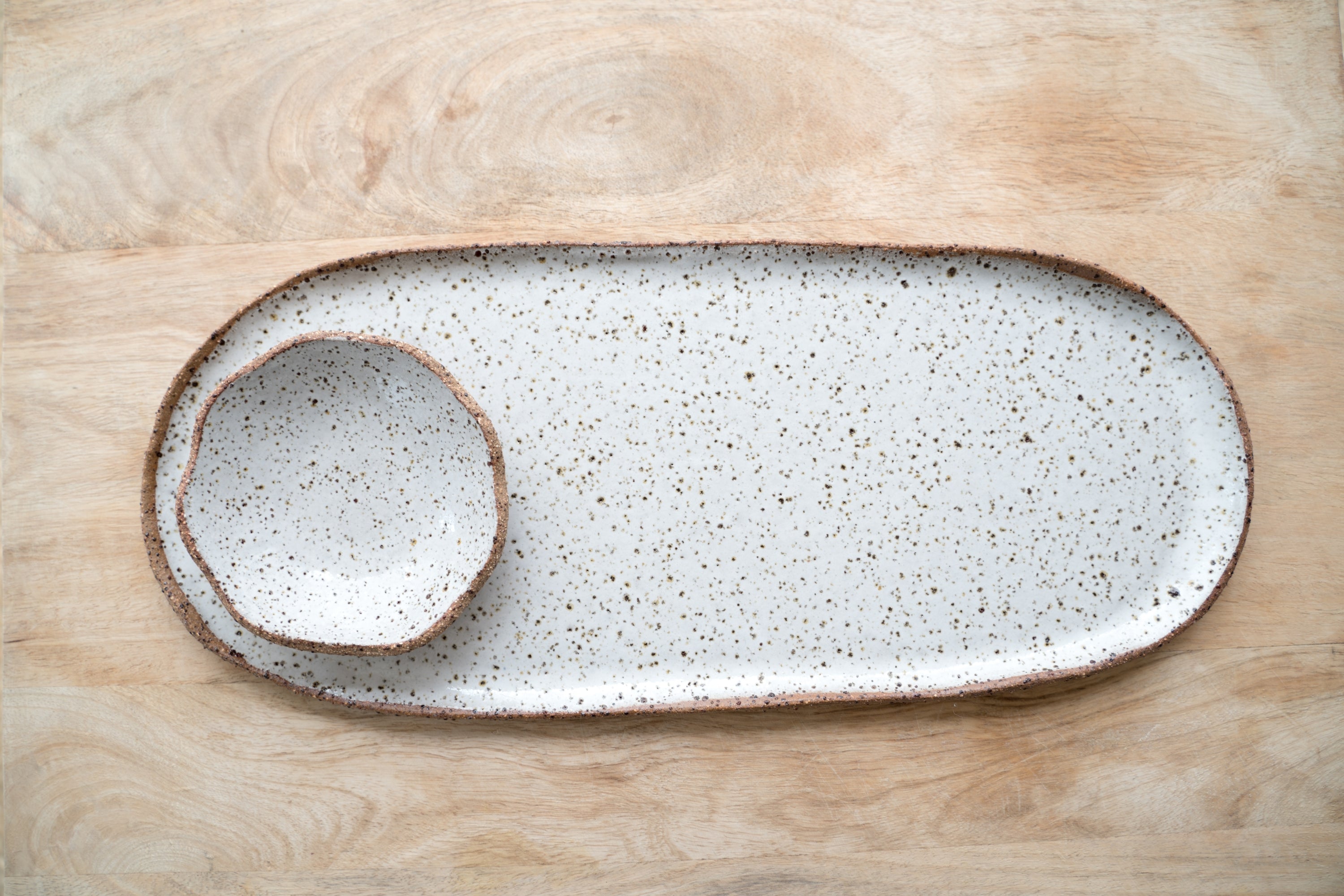 Cinnamon toast platter and flower bowl set