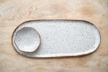 Cinnamon toast platter and flower bowl set