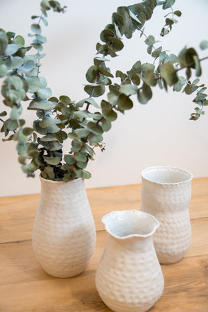 White pebble creek vase
