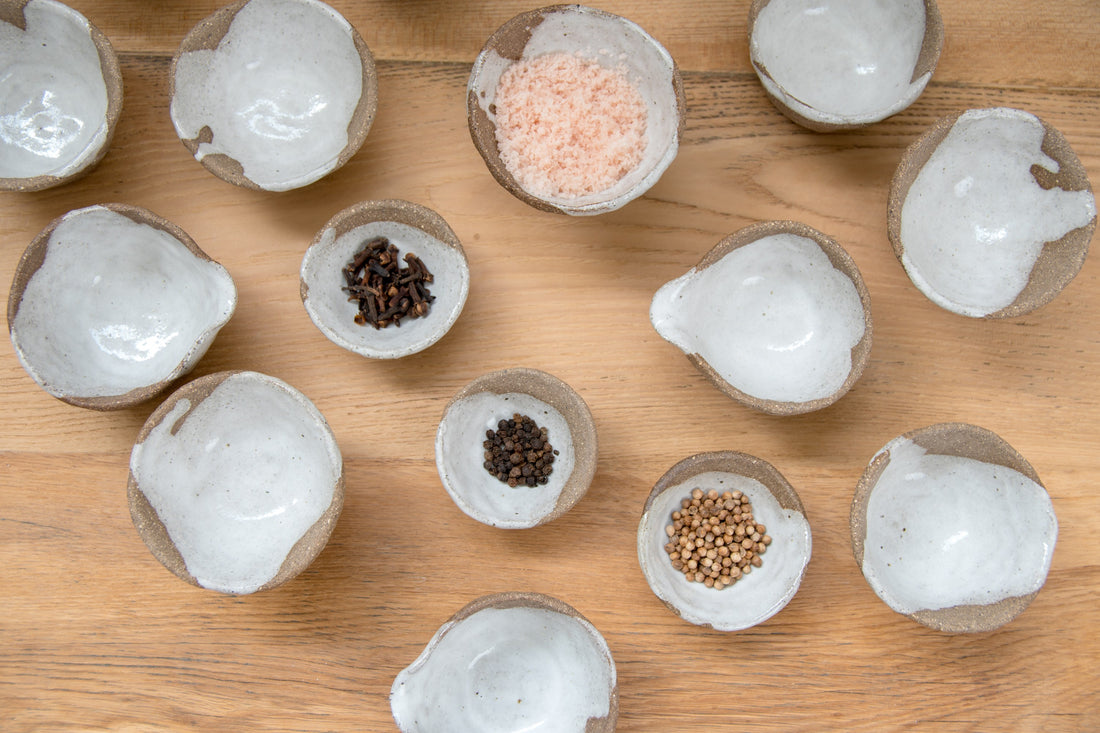 Spilt milk pinched small condiment bowl