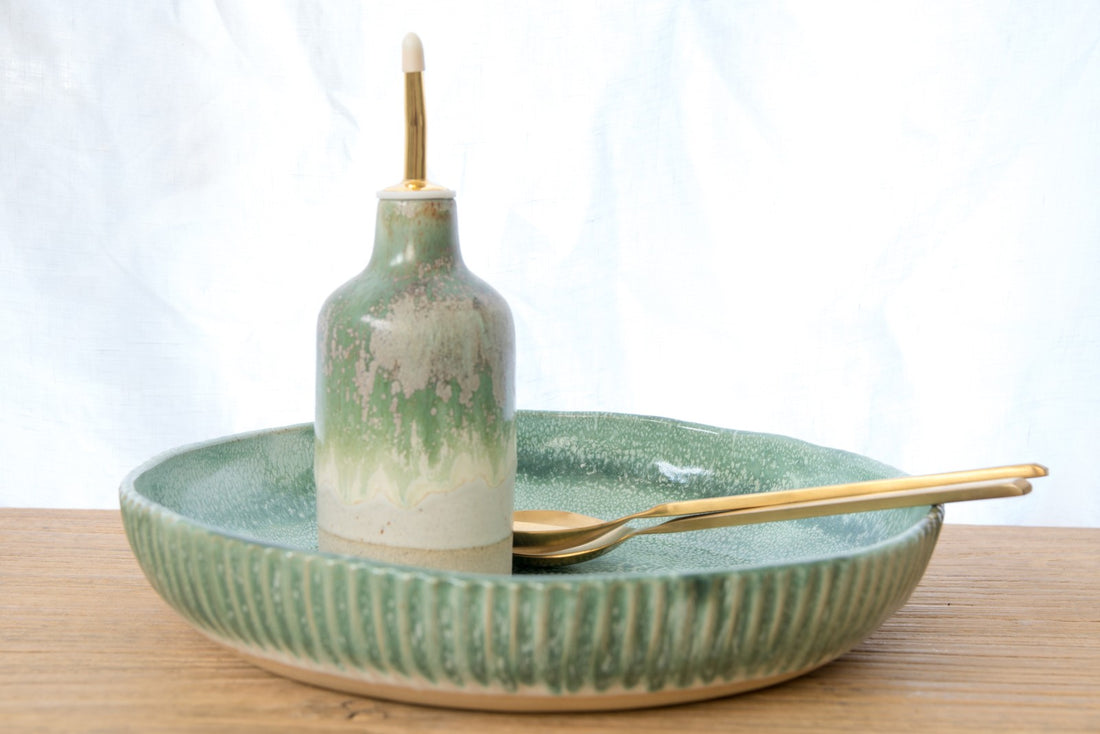 Ocean shore salad bowl - carved