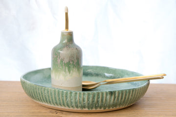 Ocean shore salad bowl - carved