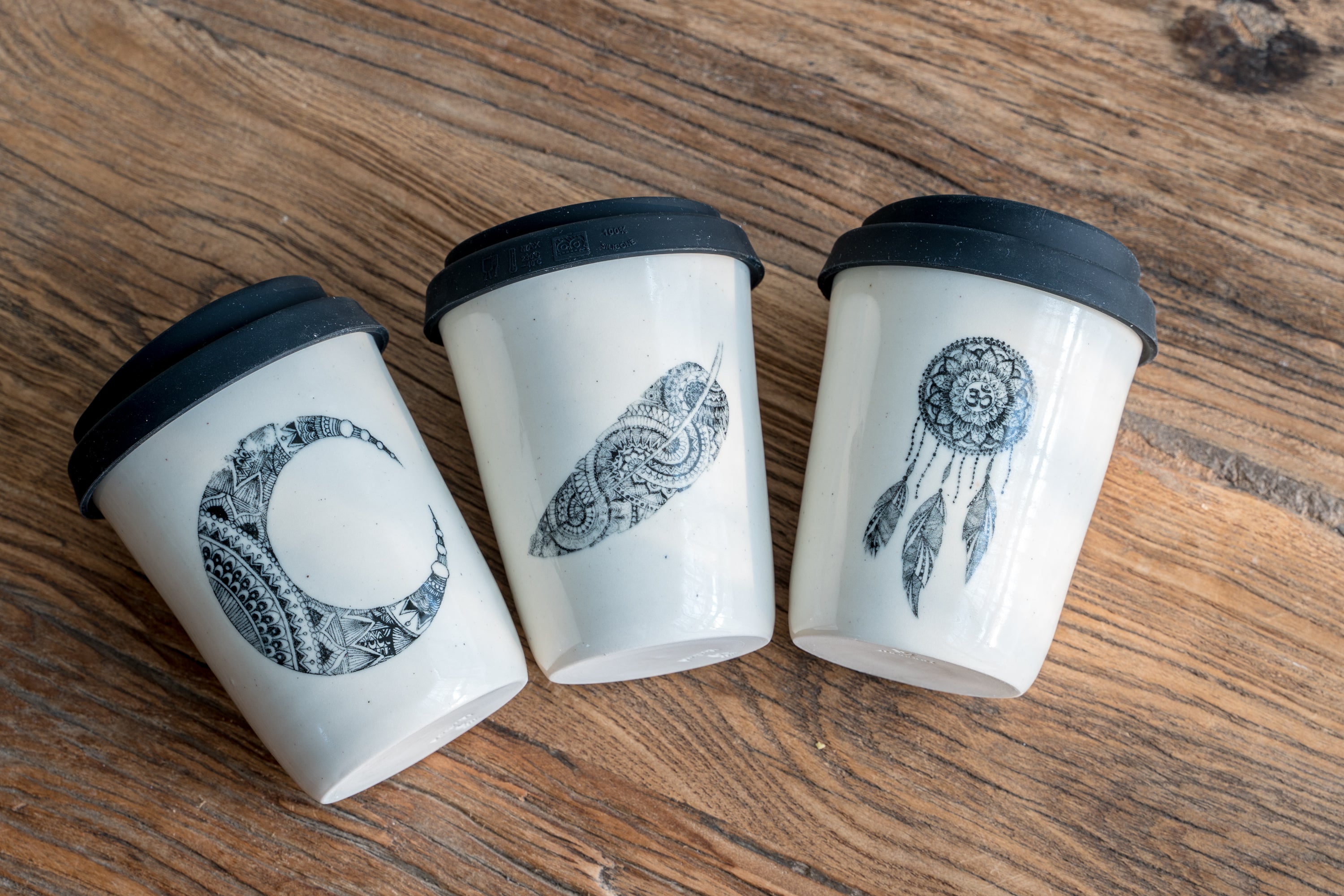 Black ethnic ink Go cup - SALE