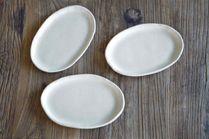 Vanilla cream oval side plate