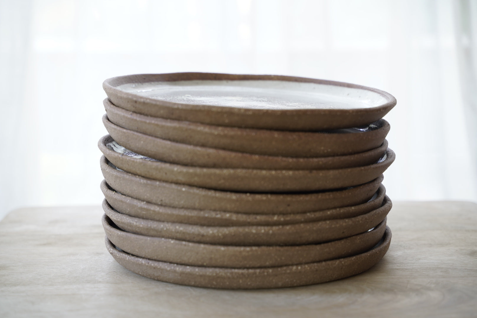 Rustic high rimmed dinner plate