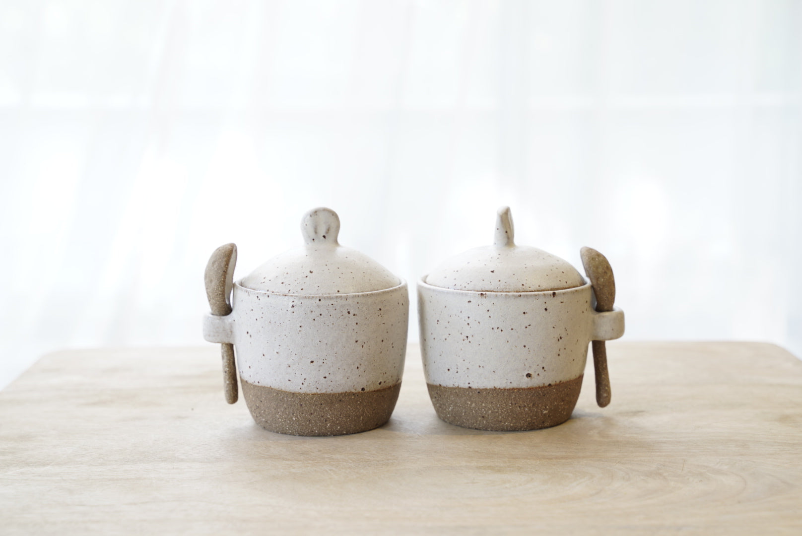 Tea Jar with shell handle