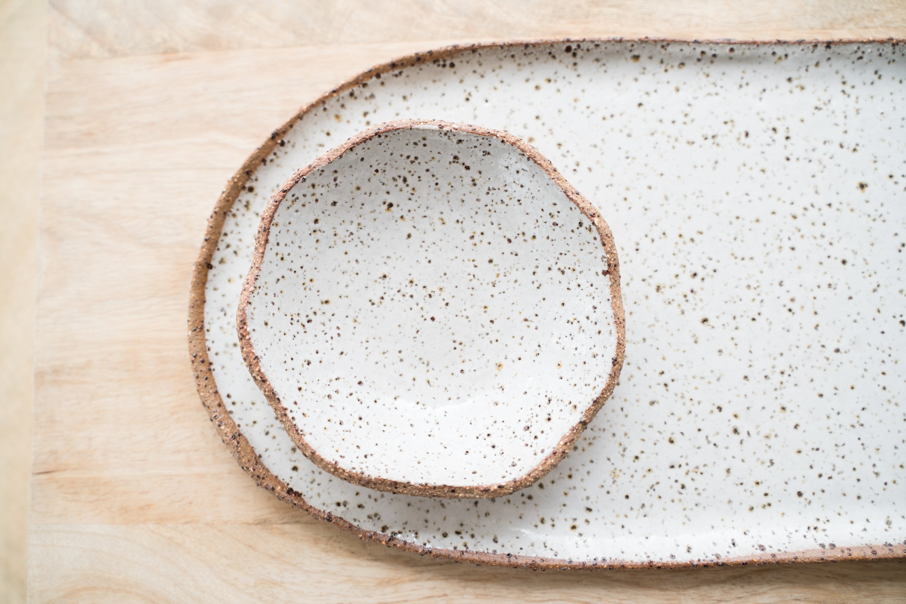 Cinnamon toast platter and flower bowl set