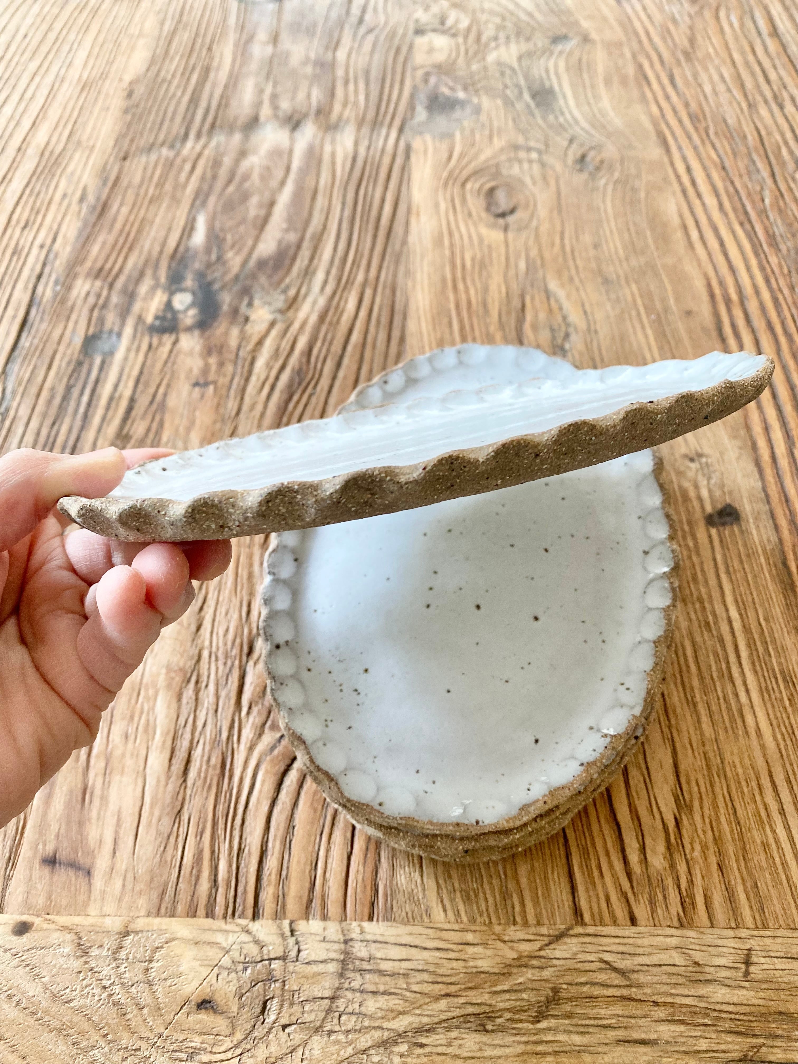 Rustic oval flower side plate