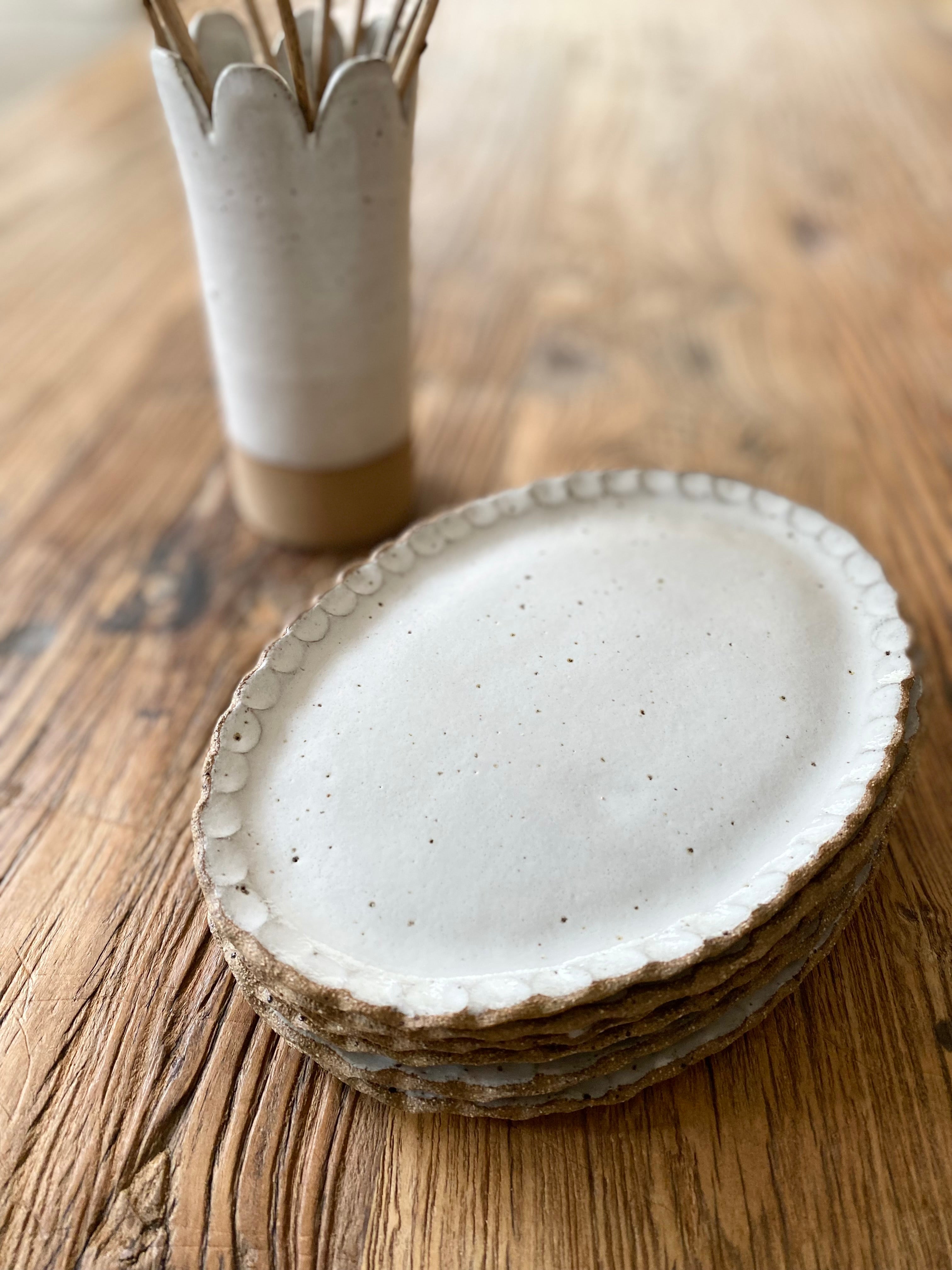 Rustic oval flower side plate
